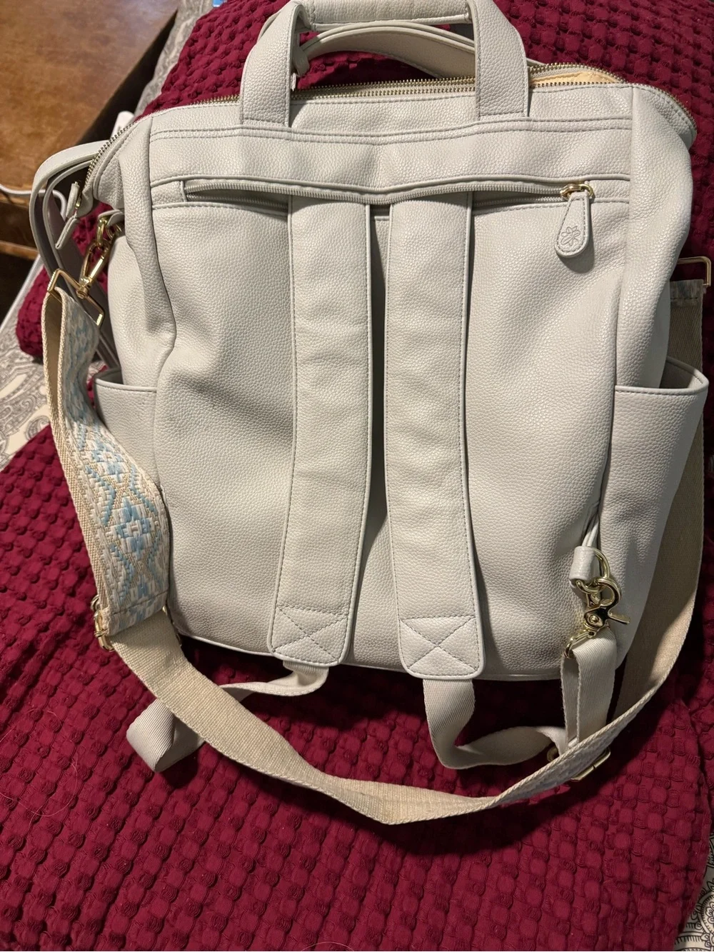 LILY & JADE White Convertible Baby Bag Backpack